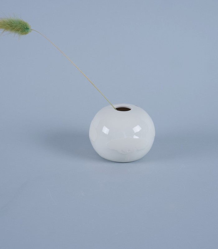 Petit vase boule « pins » en porcelaine