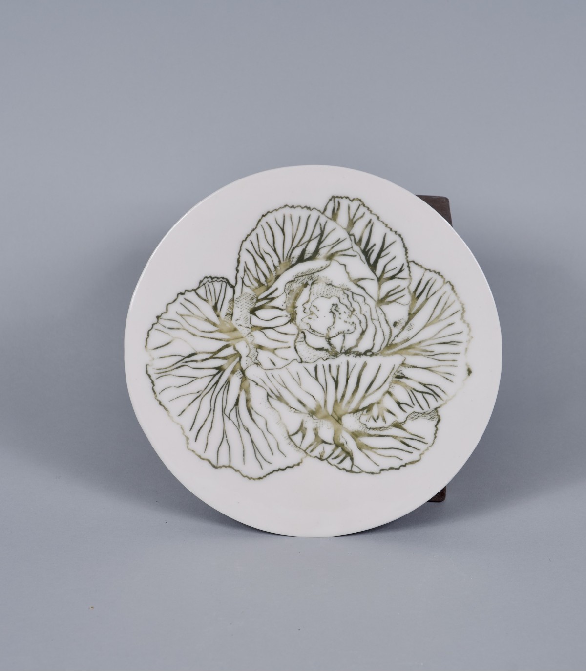 Dessous de plat de  décor « Chou » , porcelaine et sérigraphie