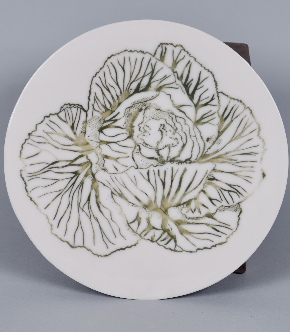 Dessous de plat de  décor « Chou » , porcelaine et sérigraphie